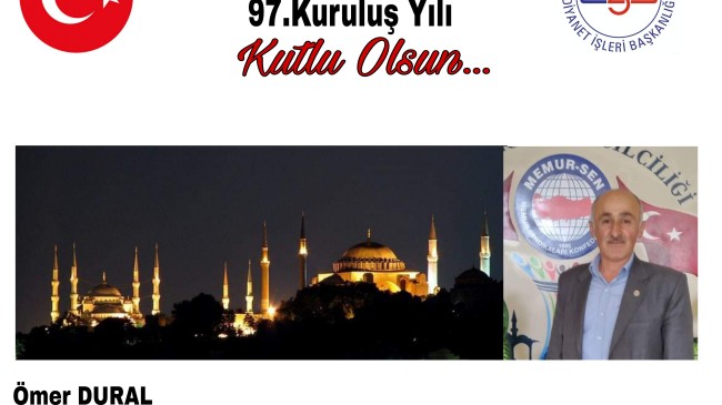DİYANET’İN 97.KURULUŞ YILI KUTLU OLSUN