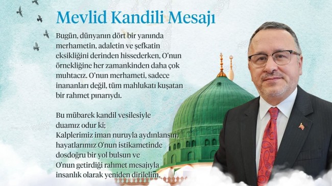 Bolu İl Müftüsü Hüseyin Demirtaş’ın Mevlid Kandili Mesajı